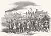SURREY. The arrival at Epsom 1847 old antique vintage print picture