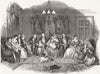 CHRISTMAS. Christmas family party 1847 old antique vintage print picture