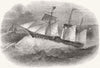 ATLANTIC. West India & steam navigation 1842 old antique vintage print picture