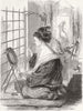 JAPAN. Japanese girl painting her lips 1864 old antique vintage print picture