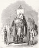 ELEPHANTS. State elephant 1874 old antique vintage print picture