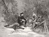 CANADA. Cariboo hunting in Canada 1877 old antique vintage print picture