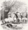 FARMS. French Agricultural Scenes. farmyard 1859 old antique print picture
