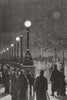 LONDON. Electric light, Thames embankment 1879 old antique print picture
