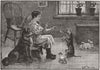 DOGS. Free education 1885 old antique vintage print picture