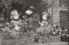 LONDON. Recreations poor-Window gardening children 1883 old antique print