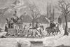 GERMANY. King Ludwig of Bavaria driving his sledge 1886 old antique print