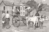 BURMA. Cart, oxen, Burmese sisters pm call 1886 old antique print picture