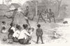 BURMA. Burmese brothers playing football Mandalay 1886 old antique print