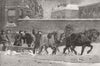 LONDON. Snow-plough, work, Earl's court 1886 old antique vintage print picture