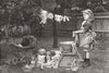 CHILDREN. Of Photo-Washing-day 1888 old antique vintage print picture
