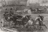HORSES. 4-in-hand & tandem ponies, horse show 1872 old antique print picture