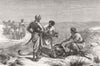 INDIA. Antelope Hunting. Caught 1872 old antique vintage print picture