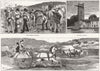 BANWELL HORSE SHOW. Shoeing contest; Church; ladies 1881 old antique print