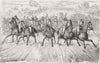 SURREY. Epsom races. start for Derby 1856 old antique vintage print picture