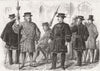 LONDON. Yeomen of guard in costumes 1858 old antique vintage print picture