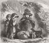 CHILDREN. An impudent puppy 1858 old antique vintage print picture