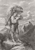 MOUNTAINEERS. The Tyrolese Carrier 1858 old antique vintage print picture