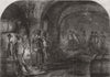LONDON. Wine tasting, docklands 1858 old antique vintage print picture