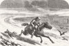 DORSET. Christmas-day, Portland-post-boy snow-storm 1859 old antique print