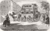 FRANCE. New style of Omnibus at Havre 1859 old antique vintage print picture
