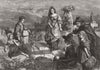 EDUCATION. The school of Murillo 1856 old antique vintage print picture