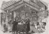 UKRAINE. Christmas, Crimea-officer's hut 1855 old antique print picture
