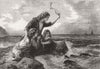 CHILDREN. Caught by the tide 1857 old antique vintage print picture