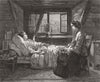MEDICAL. The sick boy 1857 old antique vintage print picture