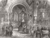 CHURCHES. Country Church, morning of Christmas day 1856 old antique print