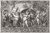 FOOD. Bringing, Christmas dishes 1856 old antique vintage print picture