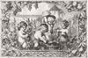 SOCIETY. Gathering Christmas fruits 1856 old antique vintage print picture