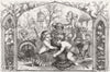 CHICKENS. Farm & poultry Yd, Christmas time 1856 old antique print picture