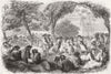 DANCE. The Upa-Upa, a Tahitian dance 1857 old antique vintage print picture