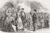 FRANCE. Custom in Lower Normandy. 1st post wedding 1857 old antique print
