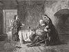 ROMANCE. Falstaff promising to marry dame quickly 1857 old antique print