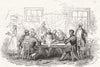 DENMARK. Discussing war, in coffee House, Copenhagen 1854 old antique print