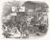LONDON. Christmas. Leadenhall market, Eve 1845 old antique print picture
