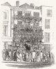 LONDON. Christmas. Poulterer's shop, Holborn Hill 1845 old antique print