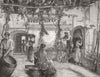 ITALY. The grape harvest in Italy 1873 old antique vintage print picture