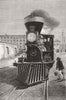 RAILWAYS. American locomotive engine & cow catcher 1873 old antique print