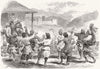 PAKISTAN. A dance at Gilghit 1870 old antique vintage print picture