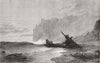SEASCAPES. Evening after a storm 1870 old antique vintage print picture