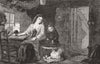 CHILDREN. Feeding the chicks 1859 old antique vintage print picture