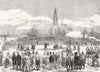 SCOTLAND. Highland games Tossing caber 1874 old antique vintage print picture