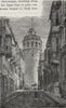 ISTANBUL. The Tower of Galata 1882 old antique vintage print picture
