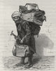 ISTANBUL. A Turkish Hamal, or Porter 1882 old antique vintage print picture