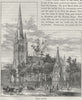 NEW YORK CITY. Trinity Church 1882 old antique vintage print picture