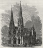 NEW YORK CITY. St Patrick's Cathedral 1882 old antique vintage print picture