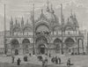 VENICE. The West Front of St Mark's Cathedral, Venice 1882 old antique print